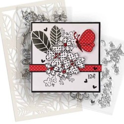 (PD8739)Polkadoodles Hearts and Flowers Butterfly 1 Craft Stamps