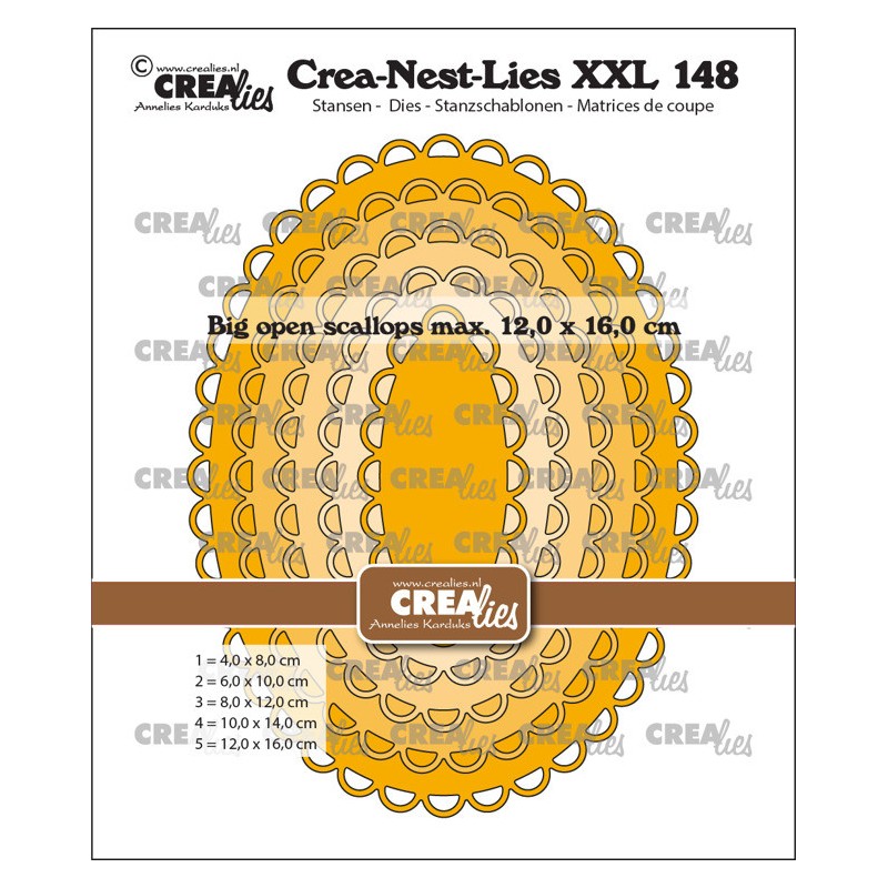 (CLNestXXL148)Crealies Crea-Nest-Lies XXL Big open scalloped ovals