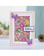 (GEM-MD-CAD-COBL)Gemini Deep Border Contemporary Blossom Create-a-Card Dies