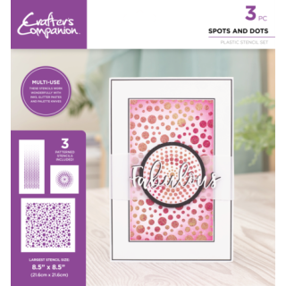 (CC-STEN-SPODOTS)Crafter's Companion Spots and Dots Multi-Use Stencil Set (3pcs)
