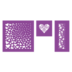 (CC-STEN-LOVEHEA)Crafter's Companion Love Hearts Multi-Use Stencil Set (3pcs)