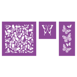 (CC-STEN-DELBUTT)Crafter's Companion Delightful Butterflies Multi-Use Stencil Set (3pcs)