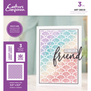(CC-STEN-ARTDECO)Crafter's Companion Art Deco Multi-Use Stencil Set (3pcs)