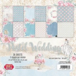 (CPB-PW15)Craft and You design Pastel Wedding 6x6 Inch Paper Set 190gsm (36sheets)