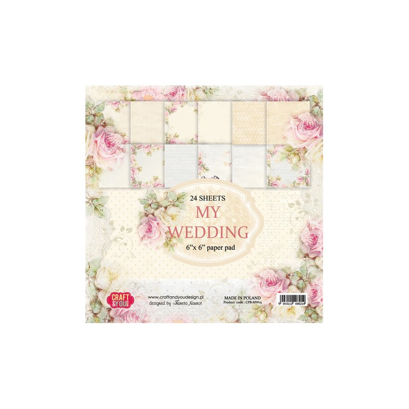 (CPB-MW15)Craft and You design My Wedding 6x6 Inch Paper Set 190gsm (36sheets)