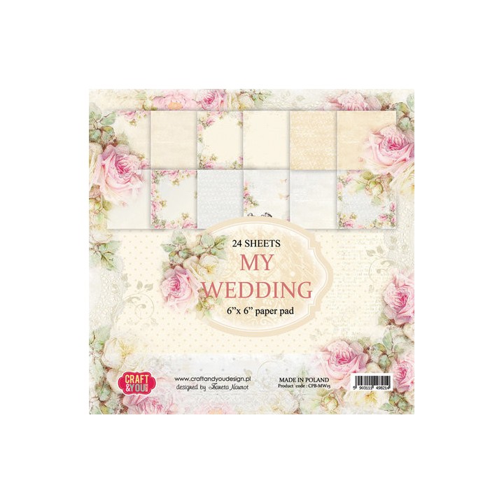 (CPB-MW15)Craft and You design My Wedding 6x6 Inch Paper Set 190gsm (36sheets)