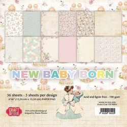 (CPB-NBB15)Craft and You design New Baby Born 6x6 Inch Paper Set 190gsm (36sheets)