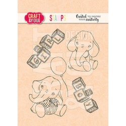 (CS023)Craft and You design Baby Elephant Baby Set Stamps