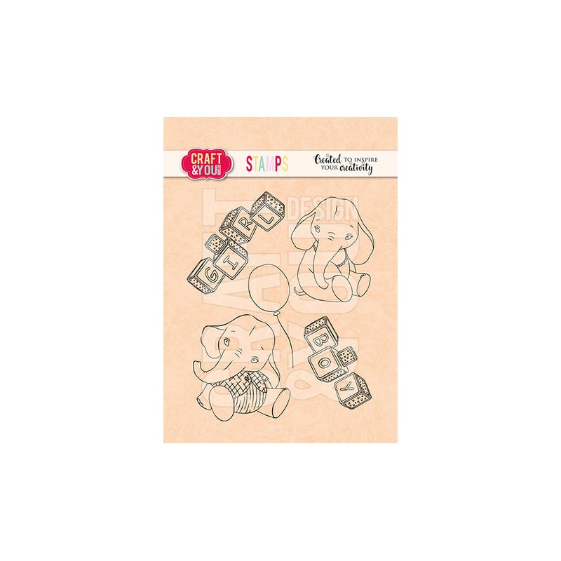 (CS023)Craft and You design Baby Elephant Baby Set Stamps