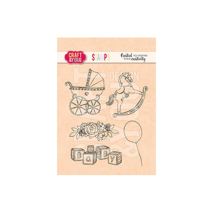 (CS022)Craft and You design Stroller Baby Set Stamps
