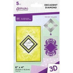 (GEM-EFD-3D-DEDI)Gemini 3D Embossing Folder and Nesting Dies Decadent Diamond