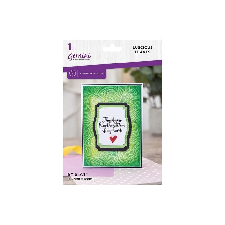 (GEM-EF5-LUSLEAV)Gemini Textured Luscious Leaves 2D Embossing Folder