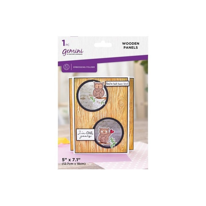(GEM-EF5-WOODPAN)Gemini Textured Wooden Panels 2D Embossing Folder