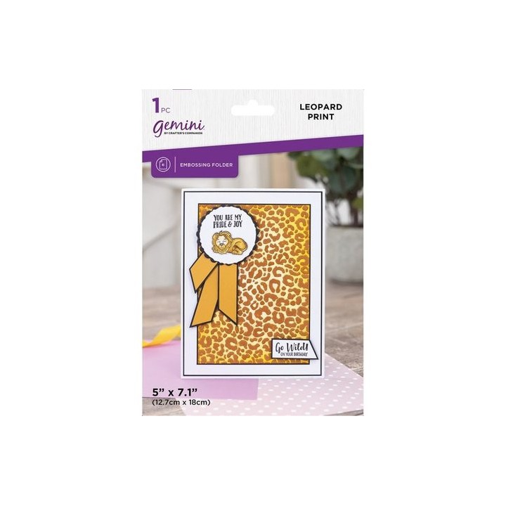 (GEM-EF5-LEOPRIN)Gemini Textured Leopard Print 2D Embossing Folder