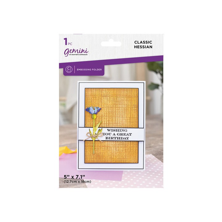 (GEM-EF5-CLAHESS)Gemini Textured Classic Hessian 2D Embossing Folder