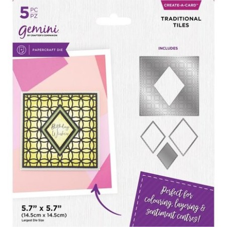 (GEM-MD-CAD-TRTI)Gemini Traditional Tiles Create-a-Card Dies