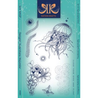 (KK0001)Katkin Krafts Sea Wasp A5 Clear Stamp Set