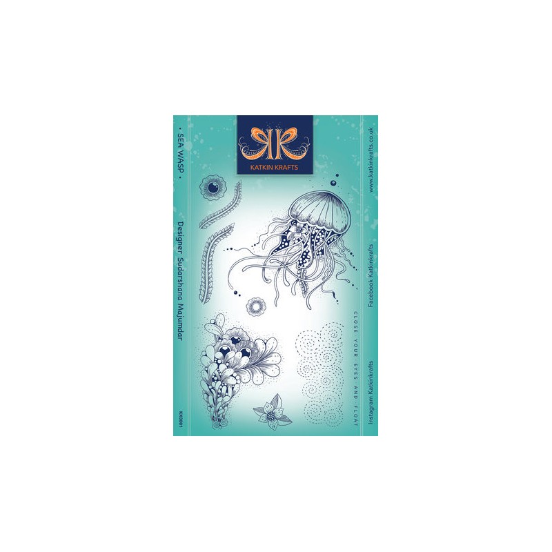 (KK0001)Katkin Krafts Sea Wasp A5 Clear Stamp Set