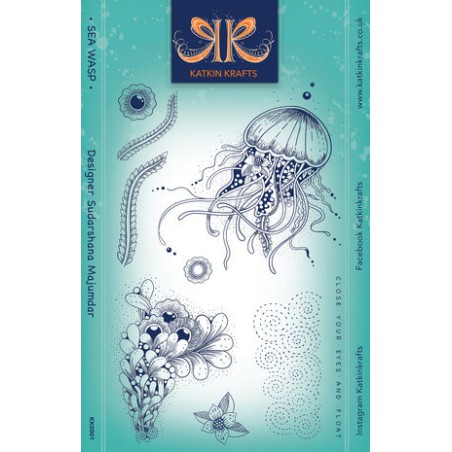 (KK0001)Katkin Krafts Sea Wasp A5 Clear Stamp Set