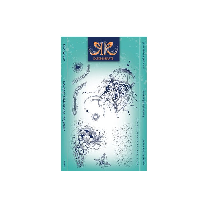 (KK0001)Katkin Krafts Sea Wasp A5 Clear Stamp Set