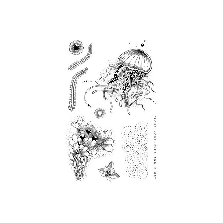 (KK0001)Katkin Krafts Sea Wasp A5 Clear Stamp Set