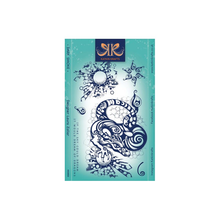 (KK0002)Katkin Krafts Dark Smoke A5 Clear Stamp Set