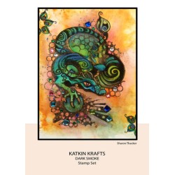 (KK0002)Katkin Krafts Dark Smoke A5 Clear Stamp Set