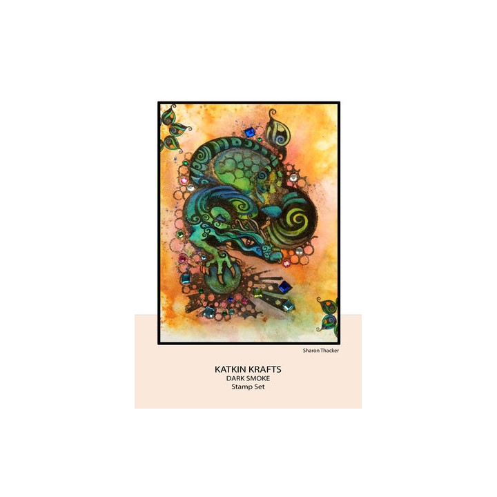 (KK0002)Katkin Krafts Dark Smoke A5 Clear Stamp Set