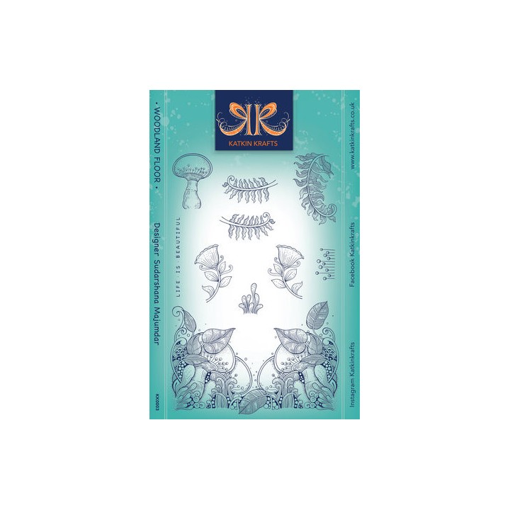 (KK0003)Katkin Krafts Woodland Floor A5 Clear Stamp Set