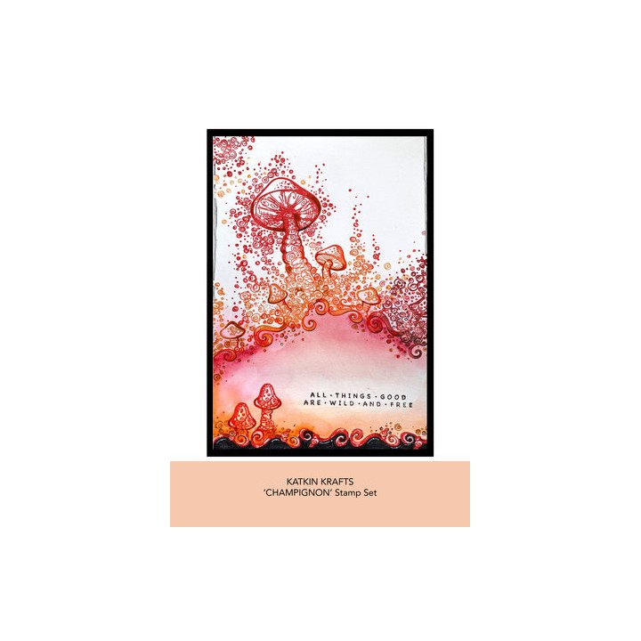 (KK0006)Katkin Krafts Champignon A5 Clear Stamp Set