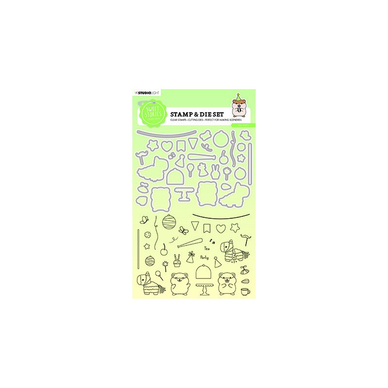 (SLSSSCD56)Studio Light Stamp & Cutting Die Tea party Sweet Stories nr.56