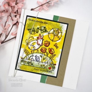(FRS973)Woodware Rooster Meadow Clear Stamps