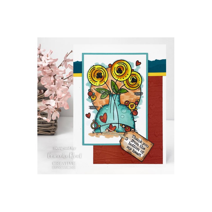 (FRS974)Woodware Tagged Greeings Clear Stamps
