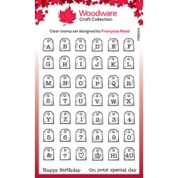 (FRB004)Woodware Mini Tag Alphabet Clear Stamps