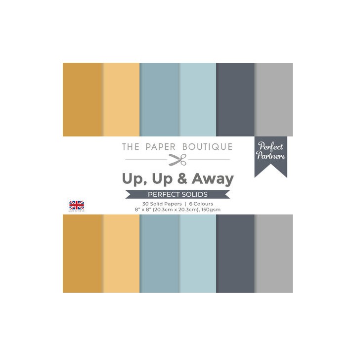 (PB2010)The Paper Boutique Perfect Partners Up, Up & Away 8x8 Inch Solid Papers