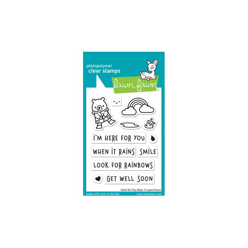 (LF2845)Lawn Fawn Here for You Bear Clear Stamps