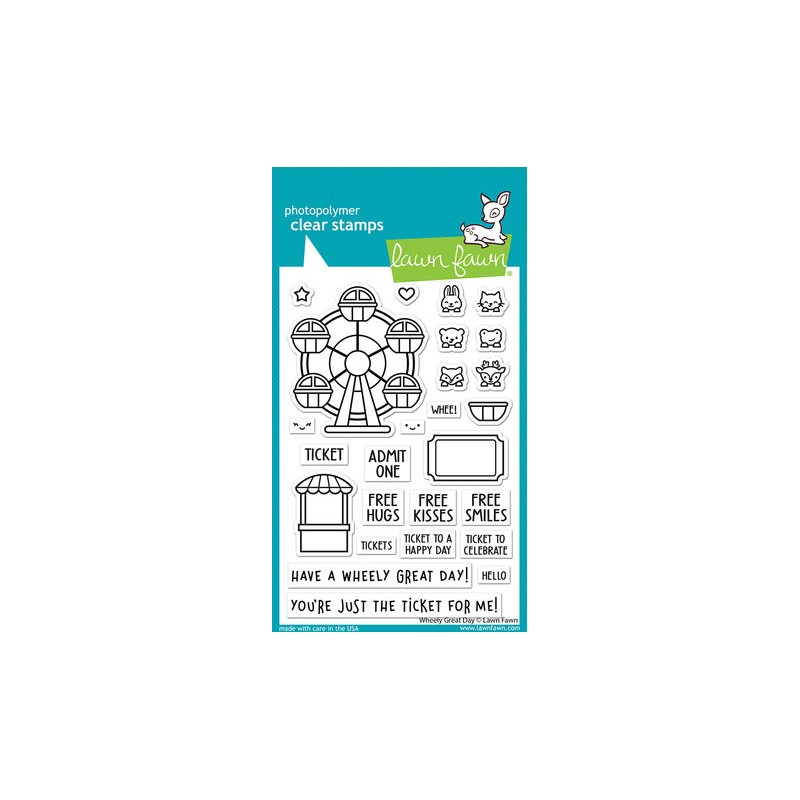 (LF3071)Lawn Fawn Wheely Great Day Clear Stamps