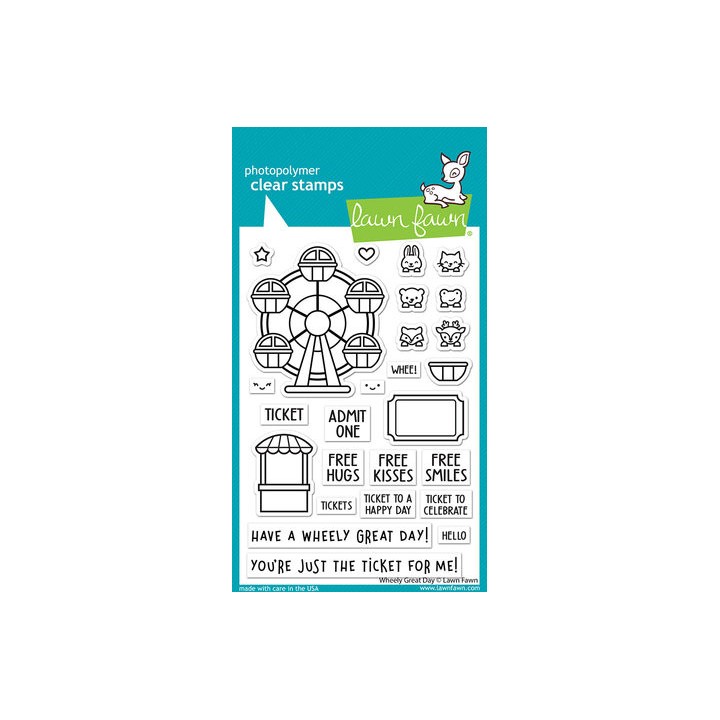(LF3071)Lawn Fawn Wheely Great Day Clear Stamps