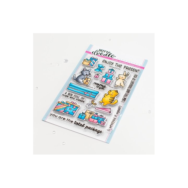 (HFD0491)Heffy Doodle Wrapped With Love Clear Stamps