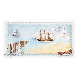(TC0912)Clear stamp Tiny's Border - Beach poles