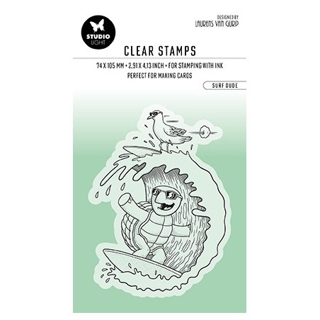 (BL-ES-STAMP455)Studio light BL Clear stamp Surf dude By Laurens nr.455