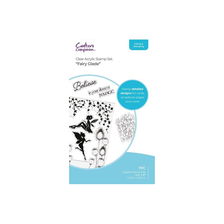 (CC-ST-CA-FGLADE)Crafter's Companion Fairy Glade Clear Acrylic Stamp Set