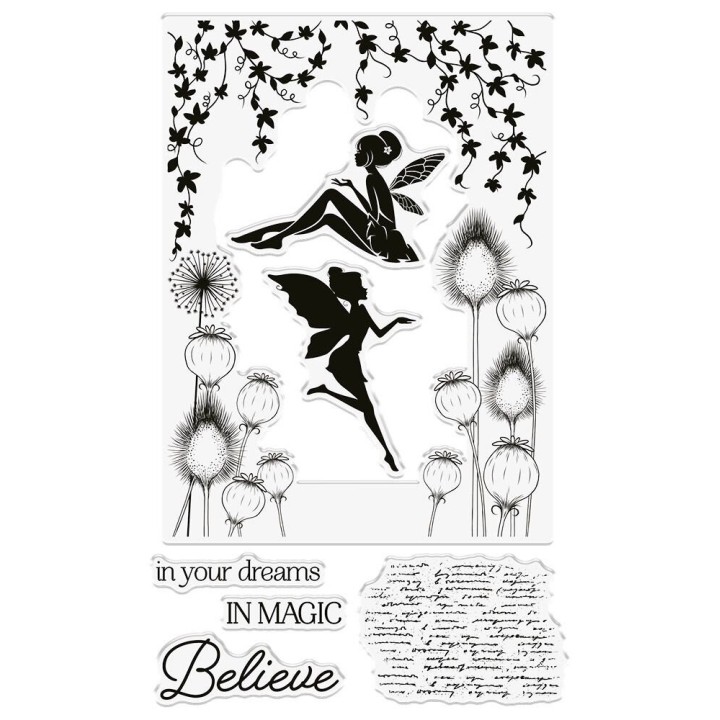(CC-ST-CA-FGLADE)Crafter's Companion Fairy Glade Clear Acrylic Stamp Set
