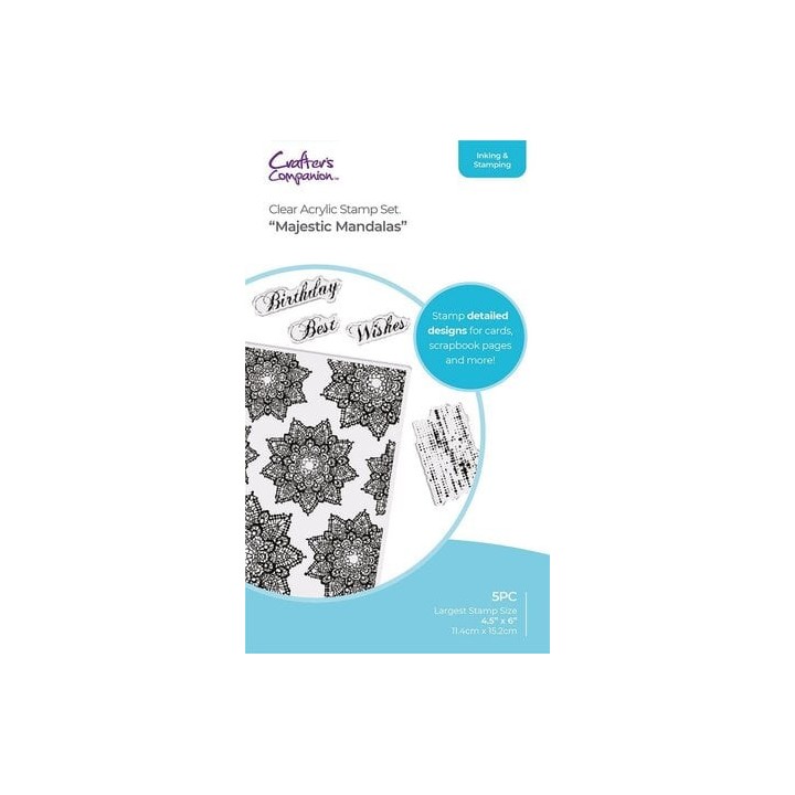(CC-ST-CA-MAJMAN)Crafter's Companion Majestic Mandalas Clear Acrylic Stamp Set
