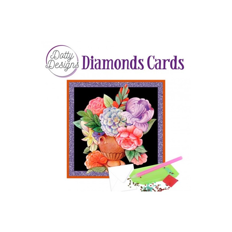 (DDDC1125)Dotty Designs Diamond Cards - Vase with flowers