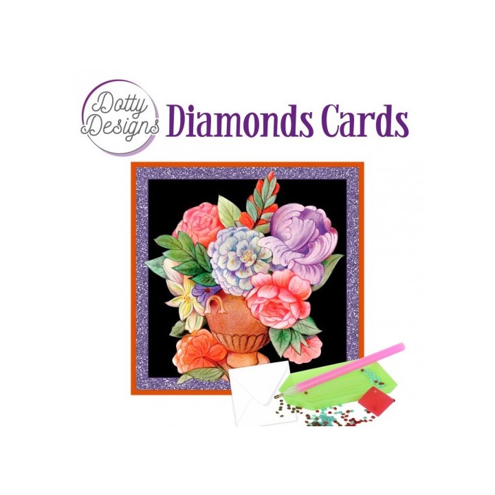 (DDDC1125)Dotty Designs Diamond Cards - Vase with flowers