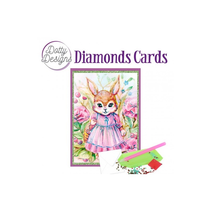 (DDDC1127)Dotty Designs Diamond Cards - Rabbit in dress