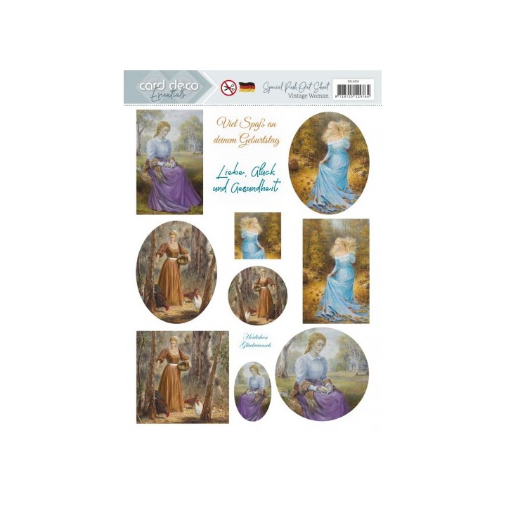 (SB10800)Special Push Out Sheet - Card Deco Essentials - Vintage Women - DE