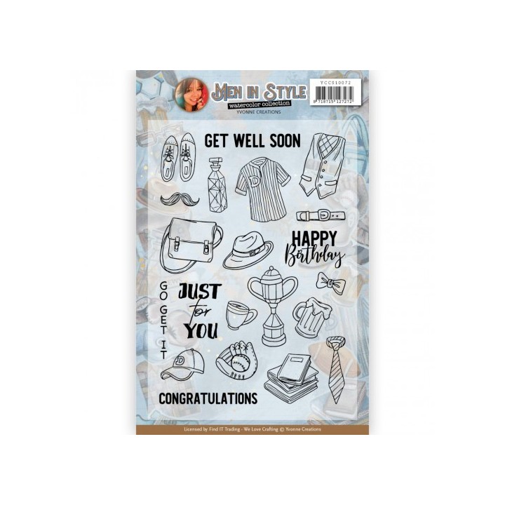 (YCCS10072)Clear Stamps - Yvonne Creations - Men in Style