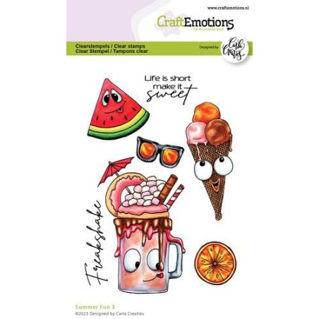 (1569)CraftEmotions clearstamps A6 - Summer Fun 3 Carla Creaties